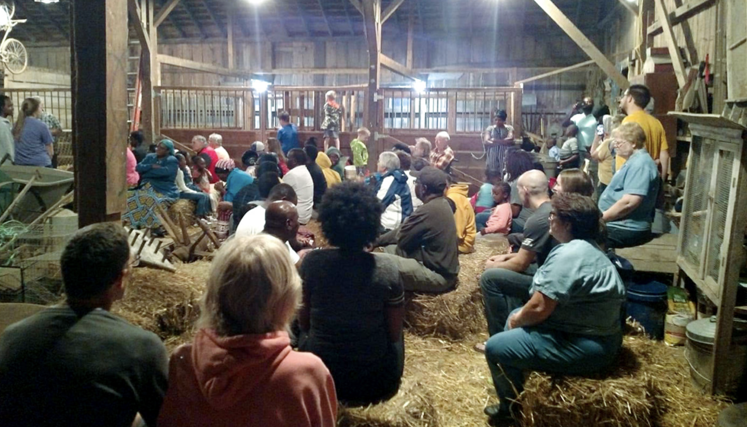 Students, families and friends of Andrews Christian Academy have traditionally gathered for a back-to-school party in the Olson’s 100-year-old barn. This photo from last year’s event will be the final one, as the historic structure was destroyed by the derecho.