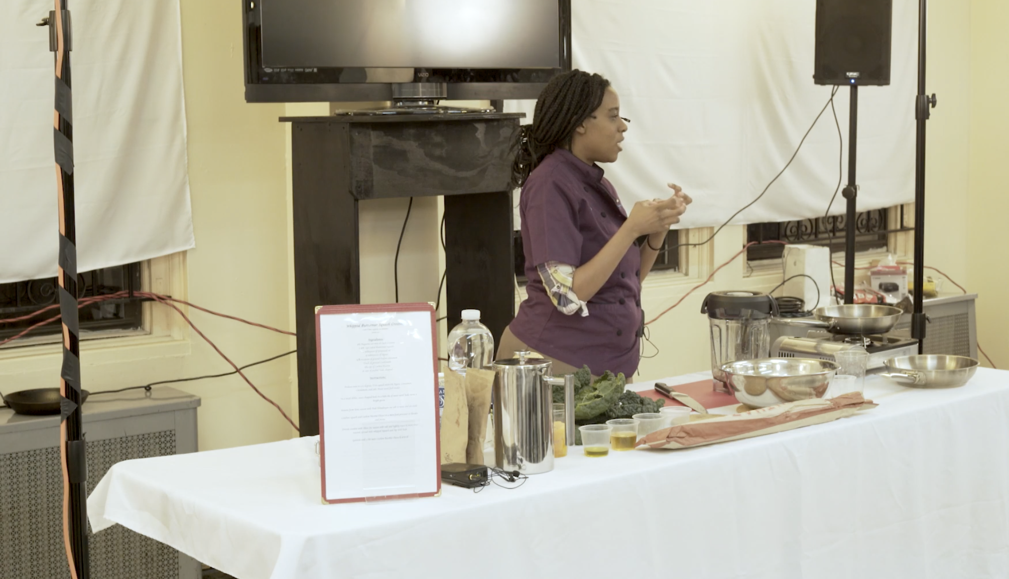 Nicole Broushet at a cooking demo
