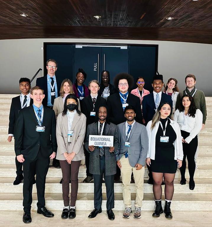 student delegation at The Hague United Nations event