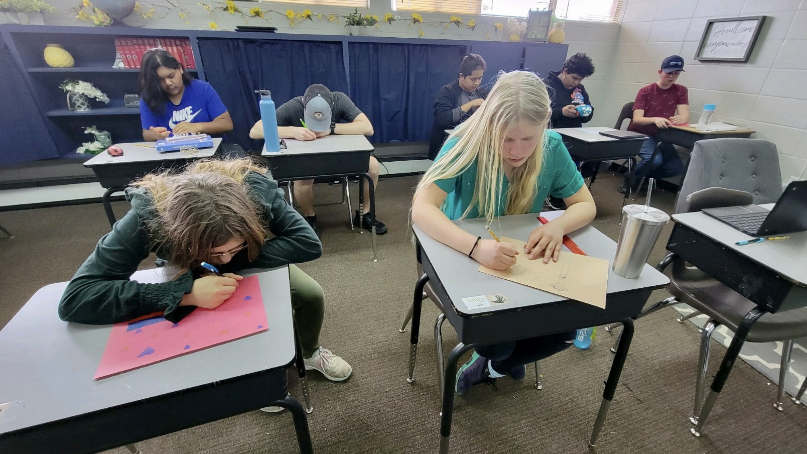 Brighton Adventist Academy students drawing at school