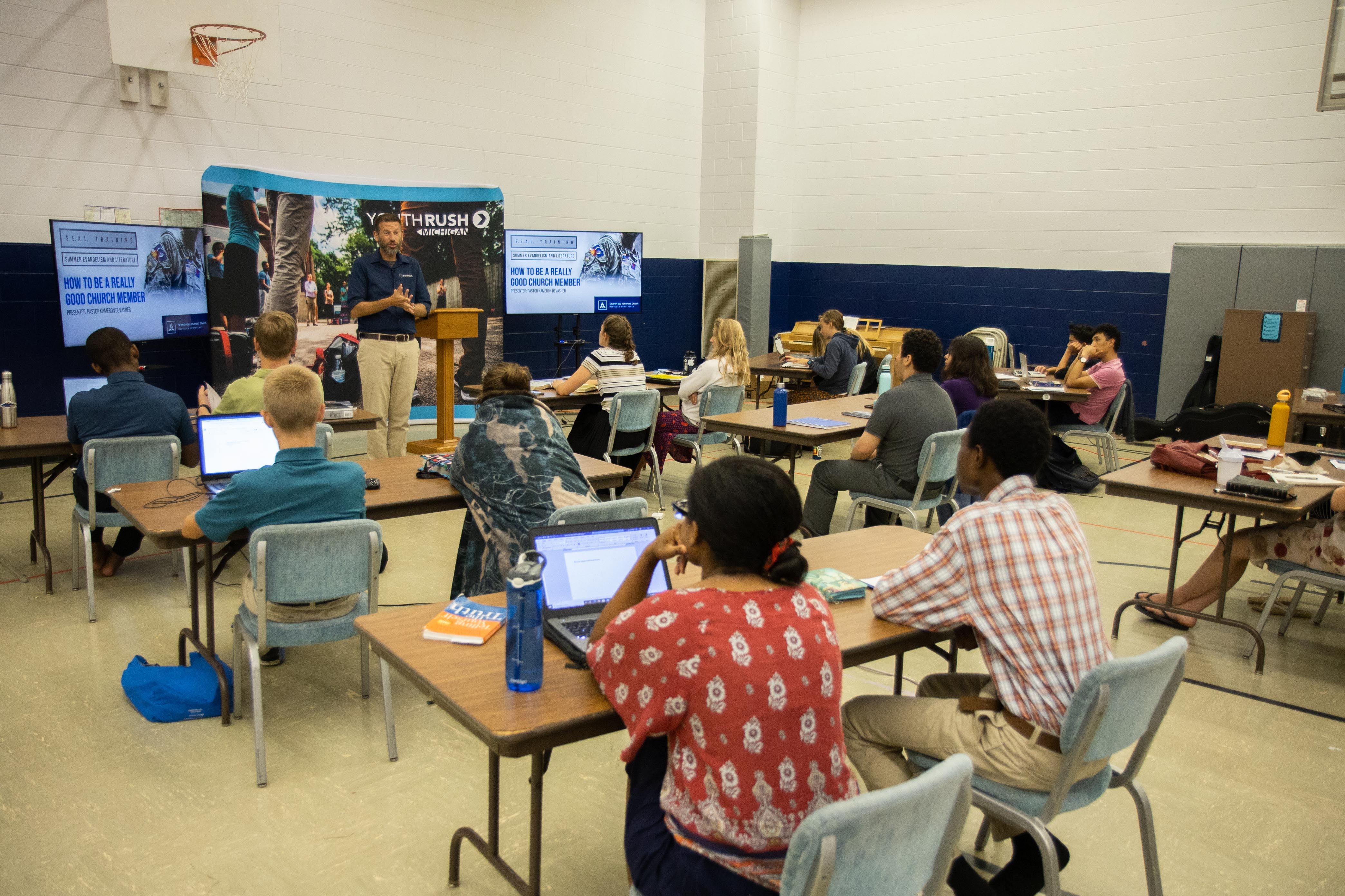 Members of Michigan Youth Rush receive training during Hope 2020.
