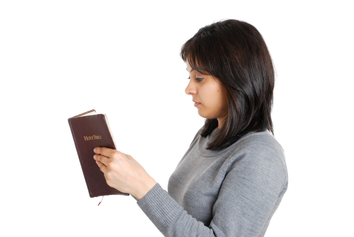 woman reading bible