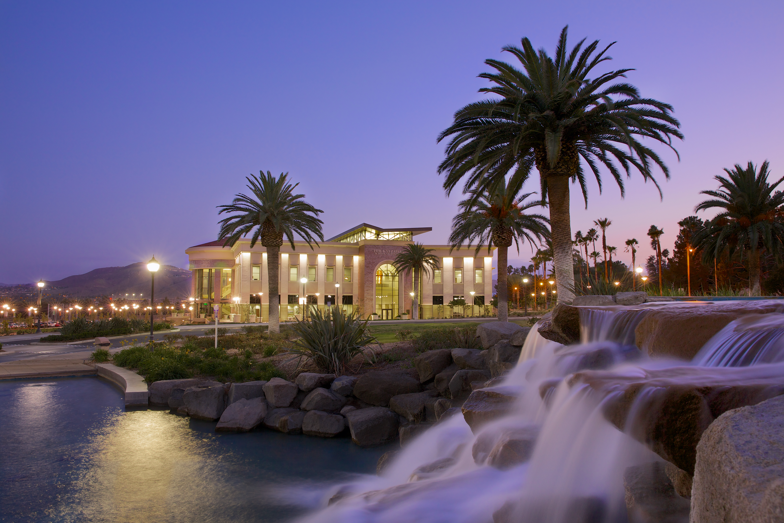 A view of the Zapara School of Business at La Sierra University. 