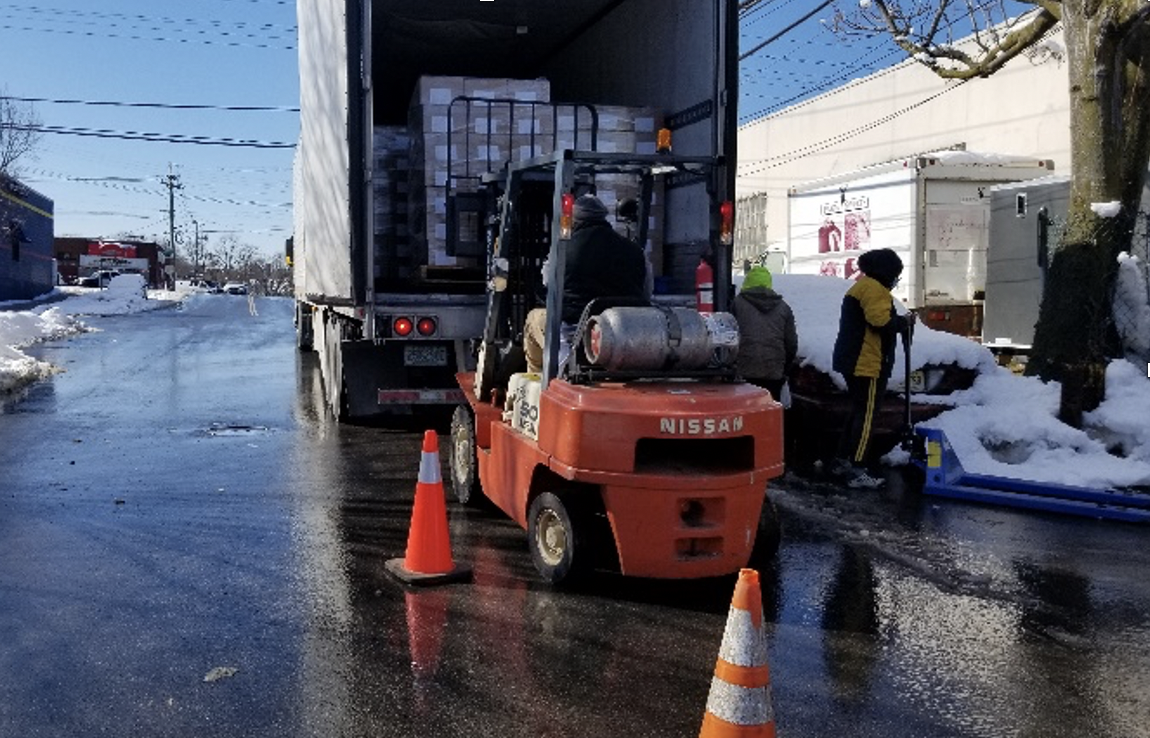 ACS City Harvest Feb 2021 truck is unloaded