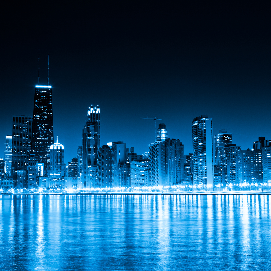 Chicago skyline at night