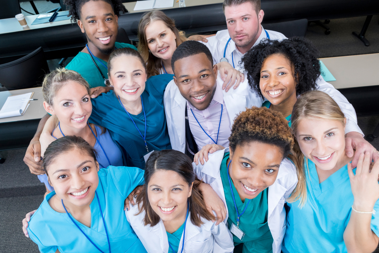 nursing and medical student stock photo