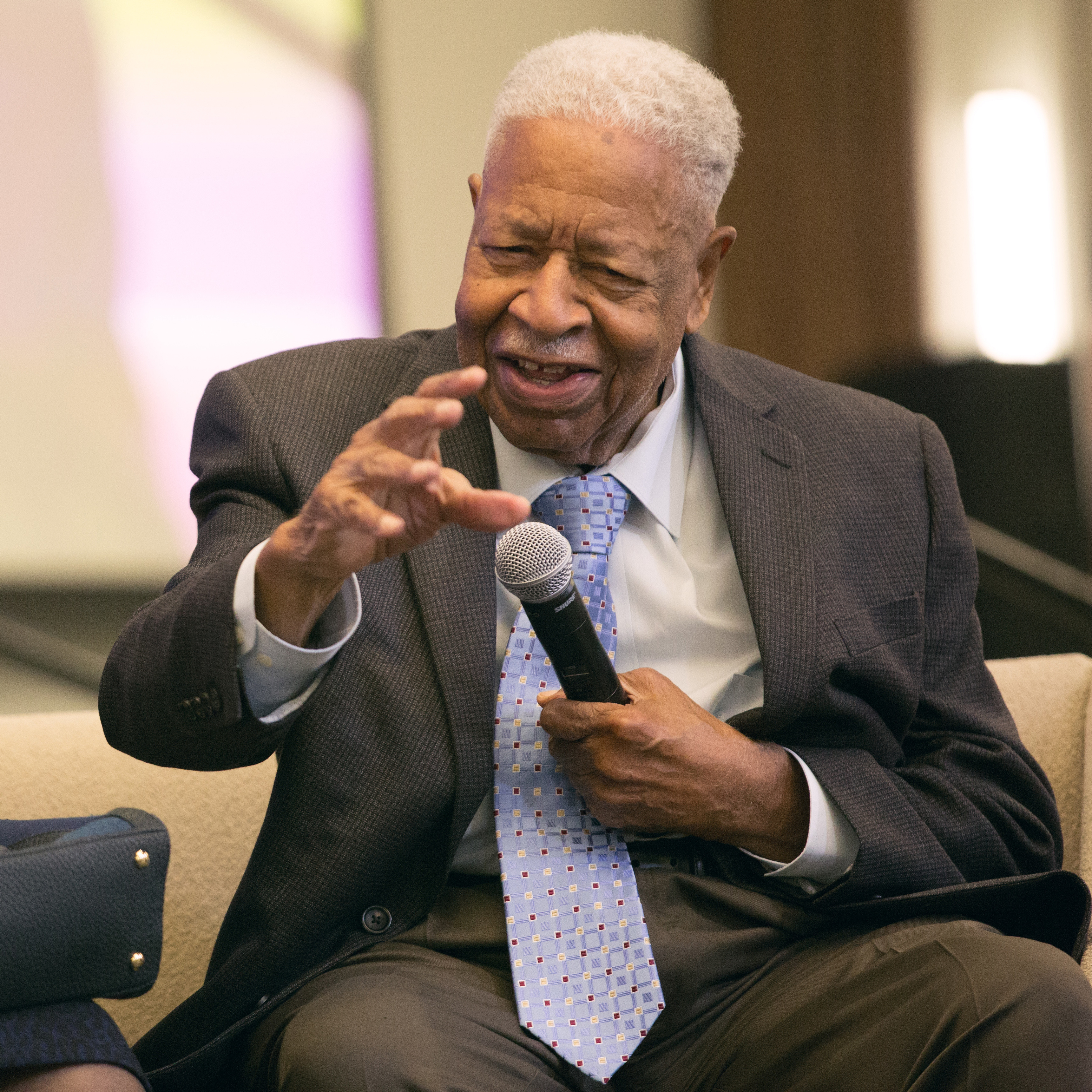 Charles Bradford answers a question during an interview at the 2017 NAD Year-End Meeting. Photo by Pieter Damsteegt