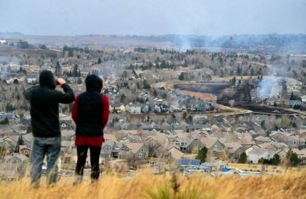 Colorado Marshall fire overlooking destruction