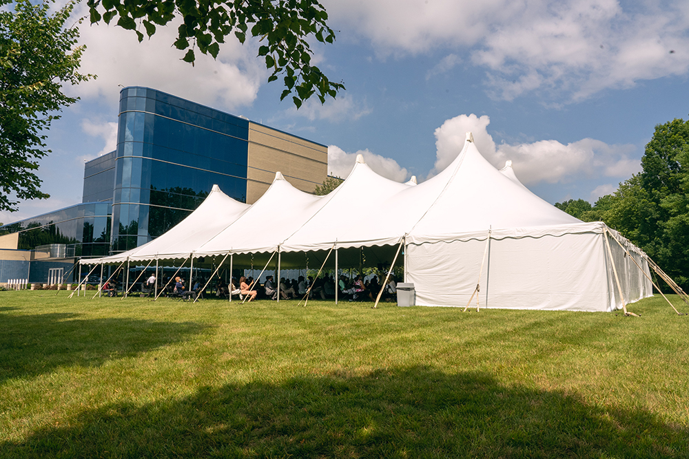 big tent on the lawn of the NAD headquarters