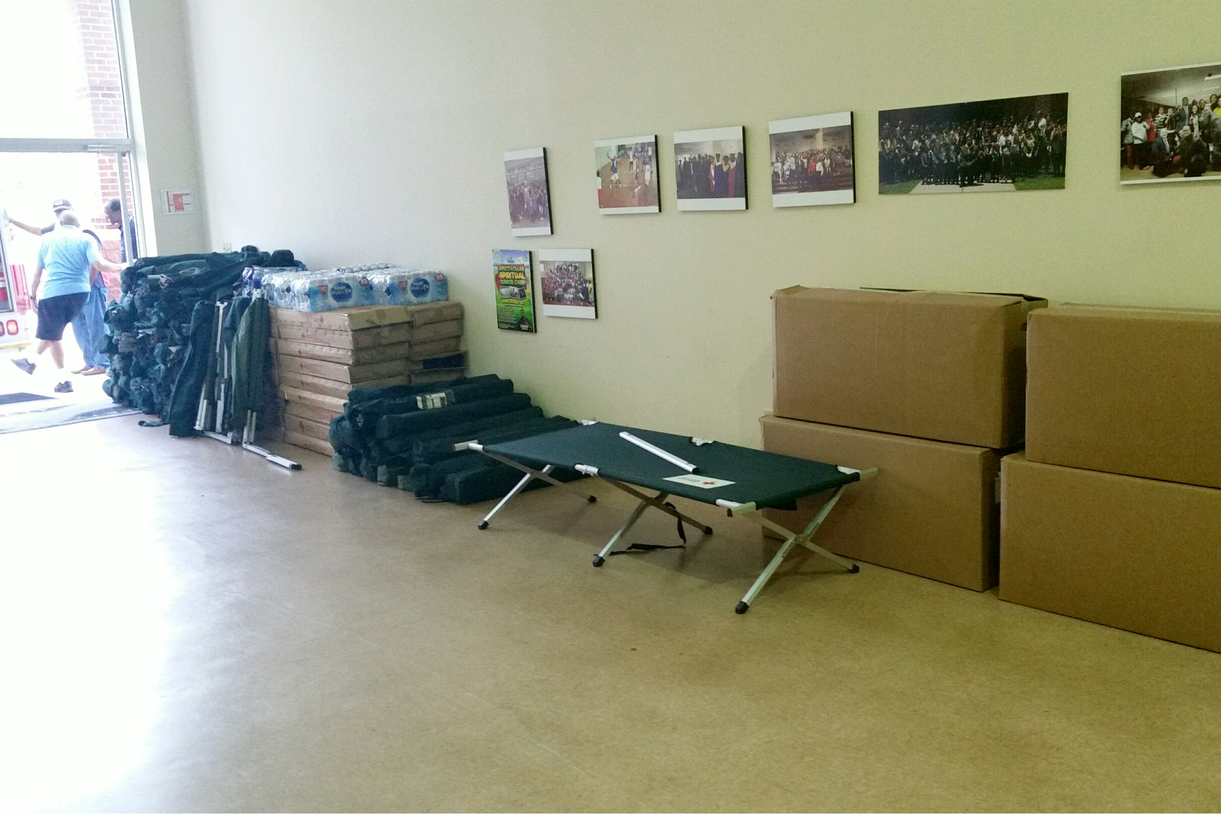 200 Red Cross cots delivered for use in ACS shelter after Hurricane Florence