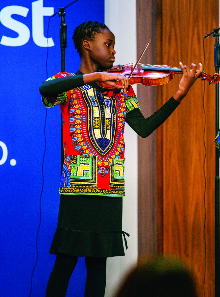 Thirteen-year-old violinist Gabriella Apola