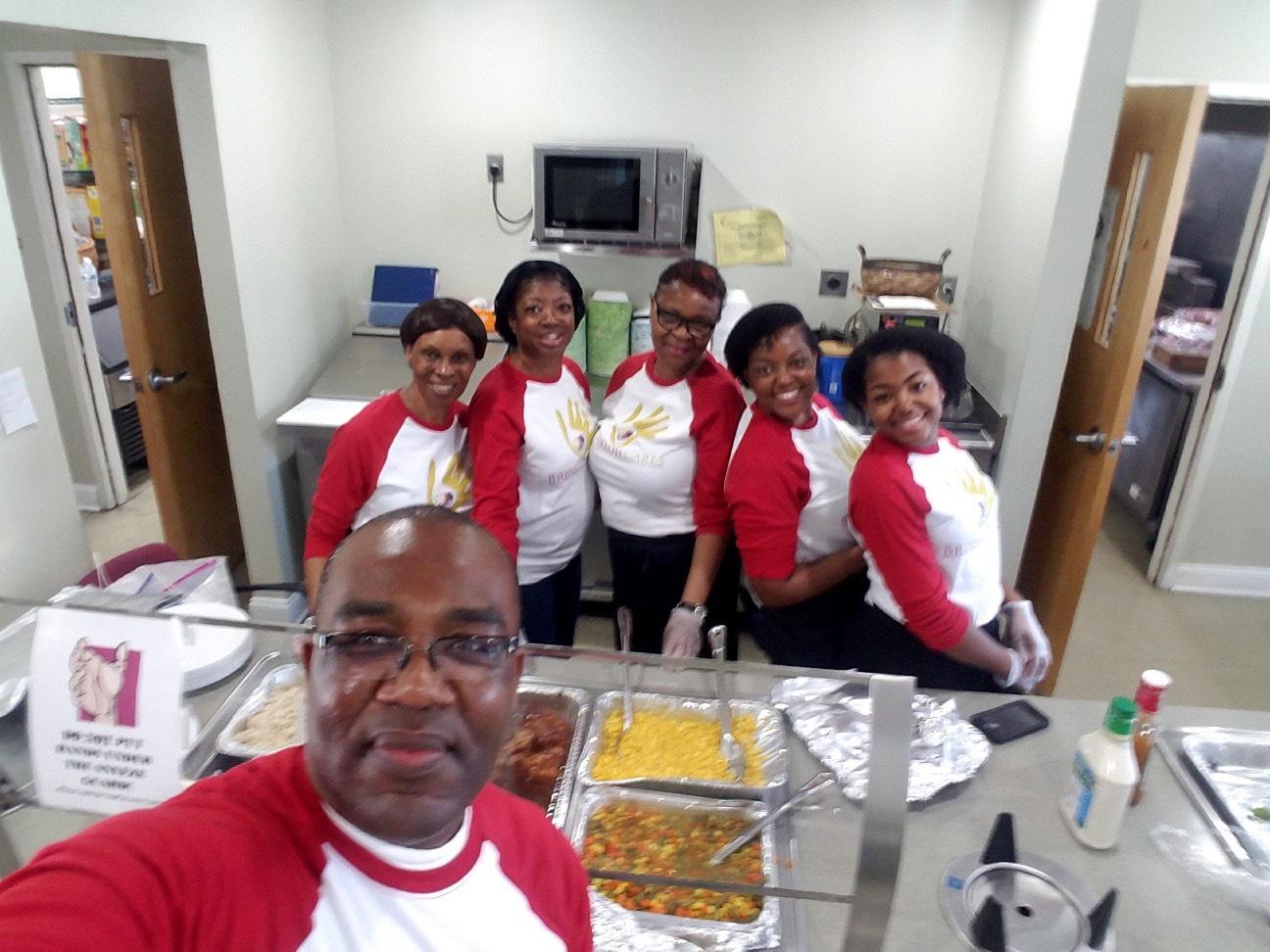 At several outreach events Brinklow members are ready to serve samples of health vegetarian cooking.