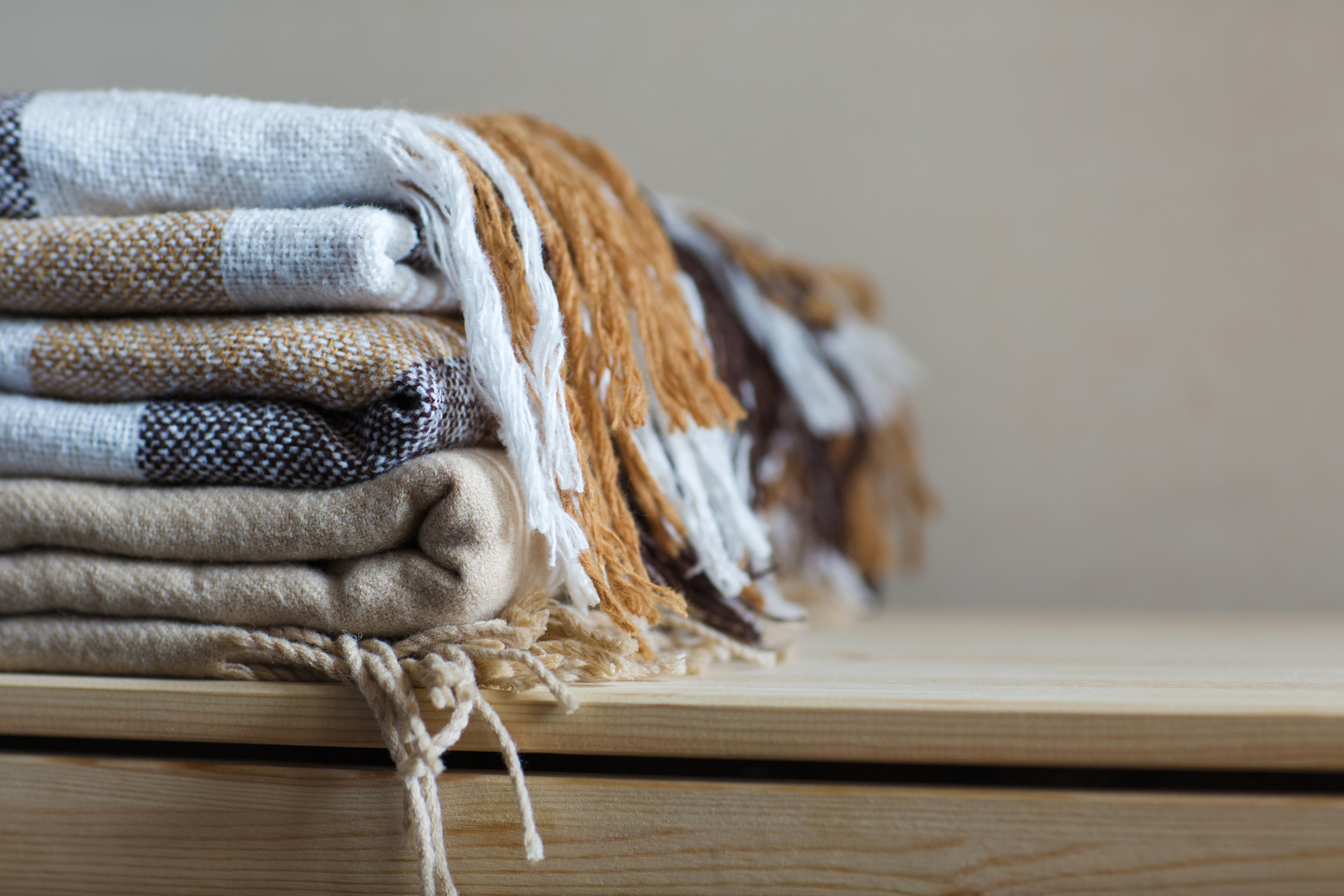 iStock photo of stack of blankets