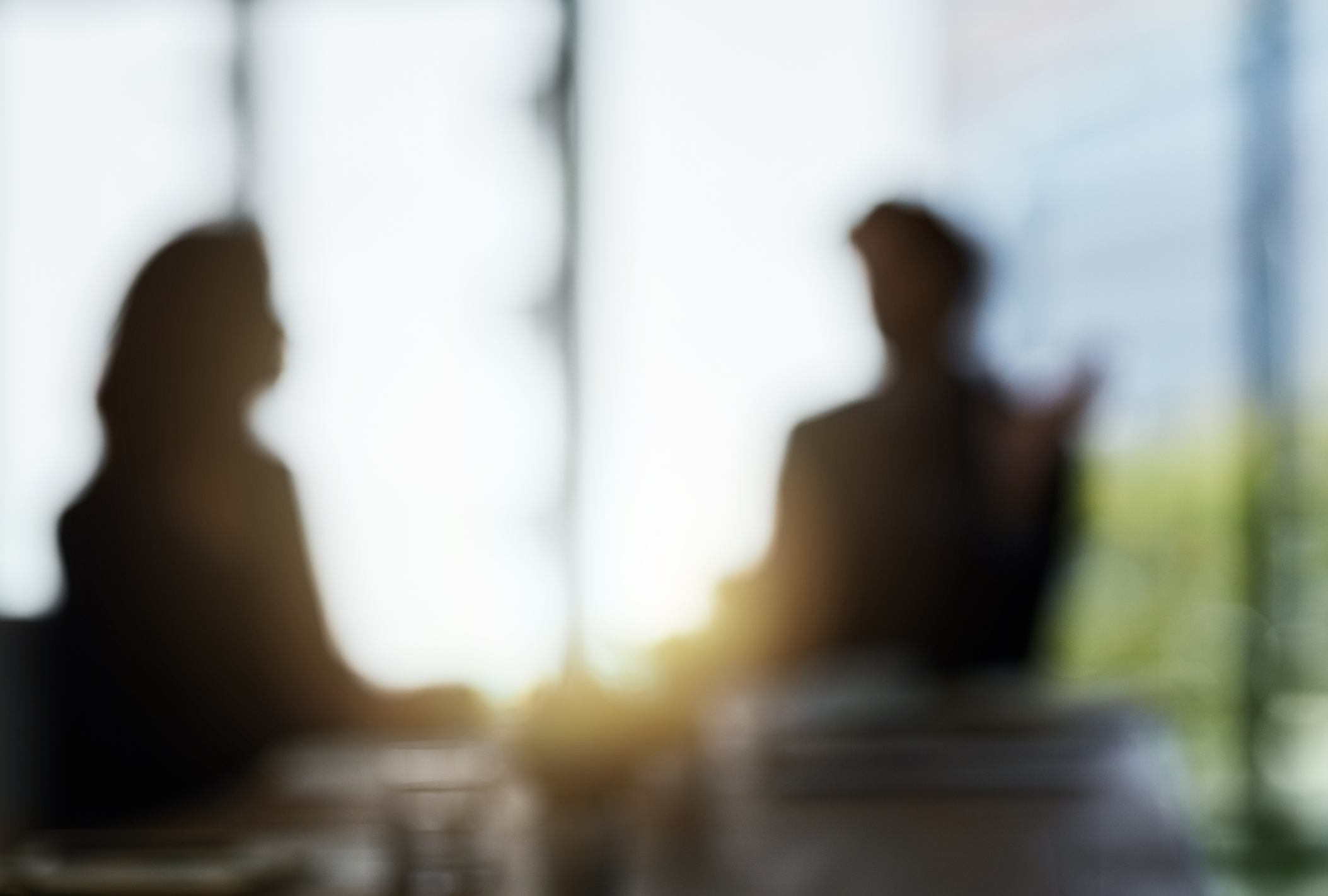 stock photo of two people talking