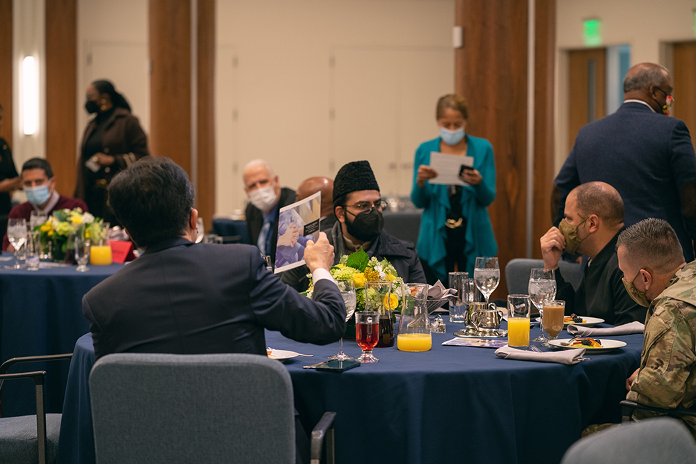 Church leaders of various faiths gather at the NAD headquarters for the Jan. 12, 2022, prayer breakfast.
