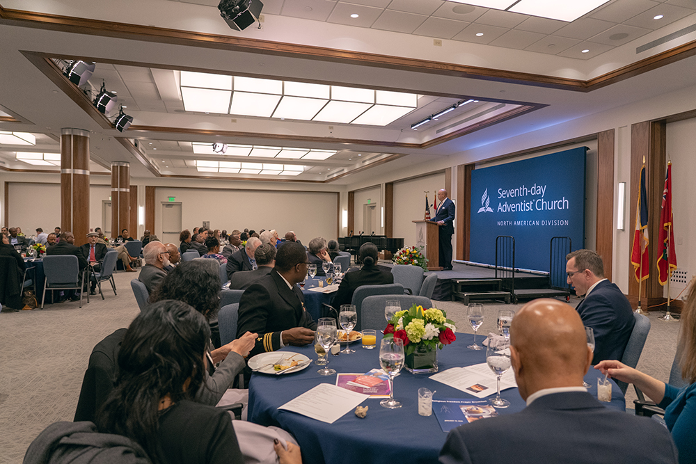 Jonathan Weaver speaks at the second annual Religious Freedom Prayer Breakfast.