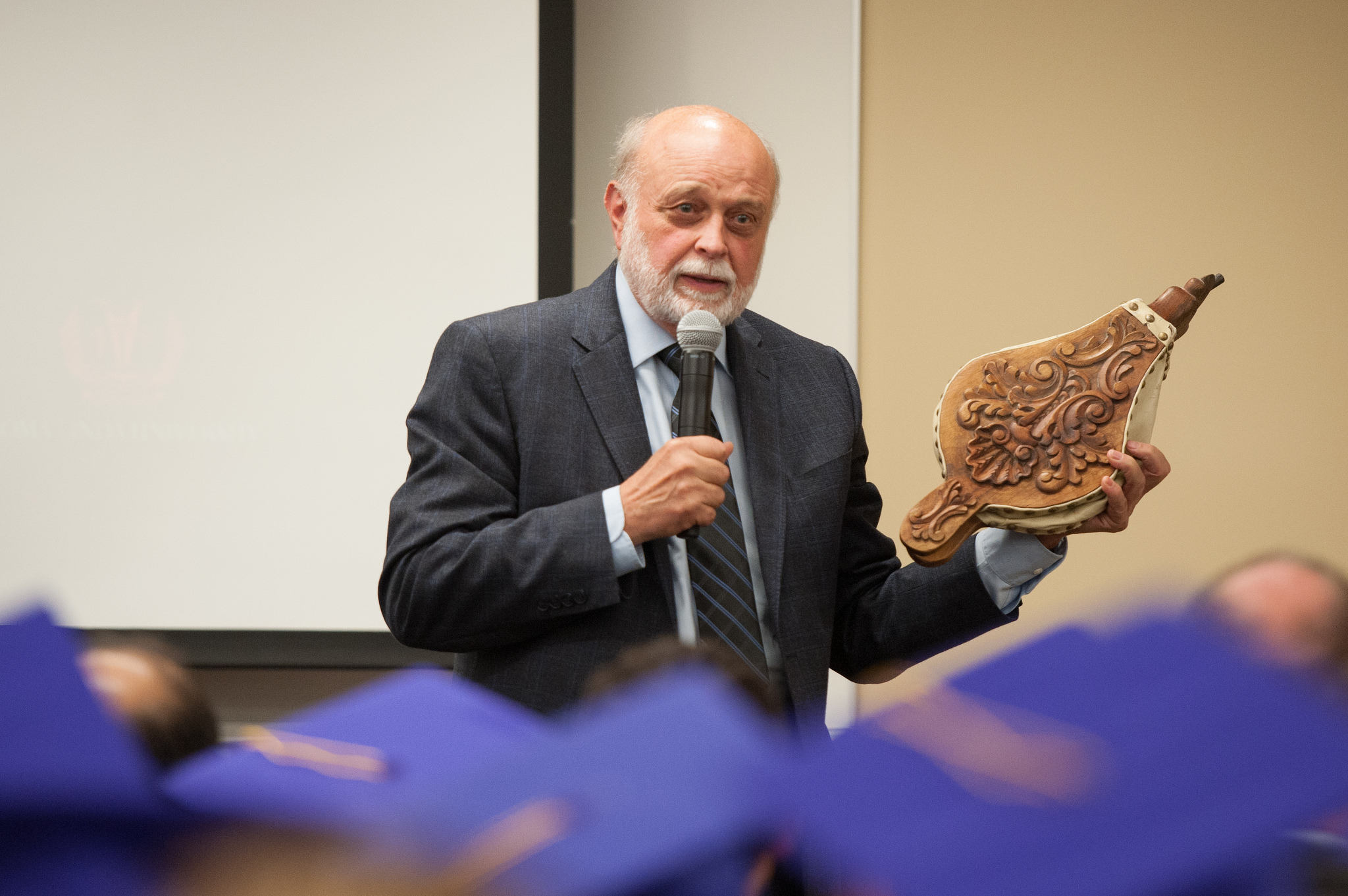 Richard Hart, M.D., Dr.PH., president of Loma Linda University Health, addresses San Manuel Gateway College students before pronouncing them alumni of Loma Linda University. Photo provided by Loma Linda University Health