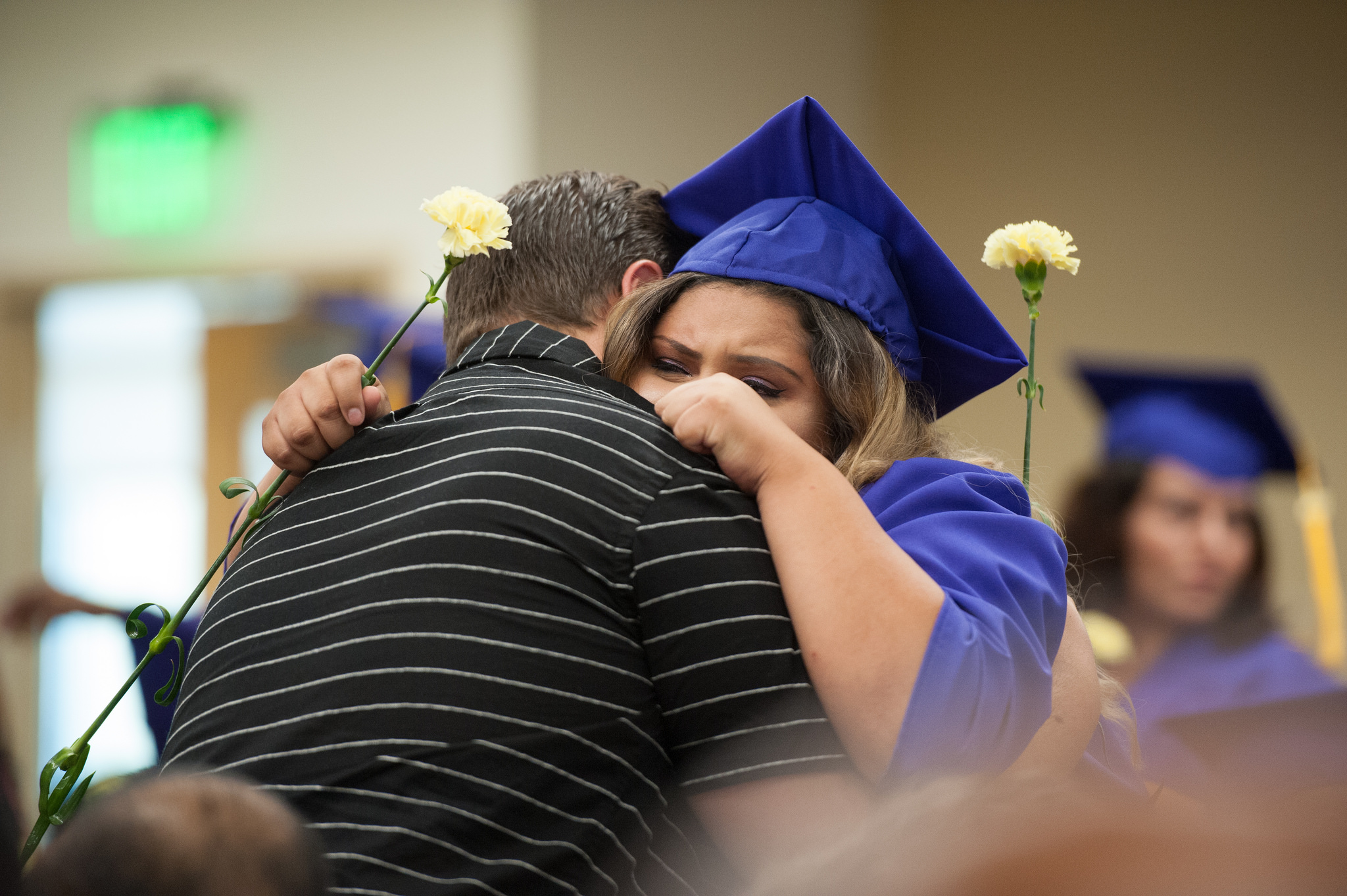 A graduate of San Manuel Gateway College celebrates her accomplishment. Photo provided by Loma Linda University Health