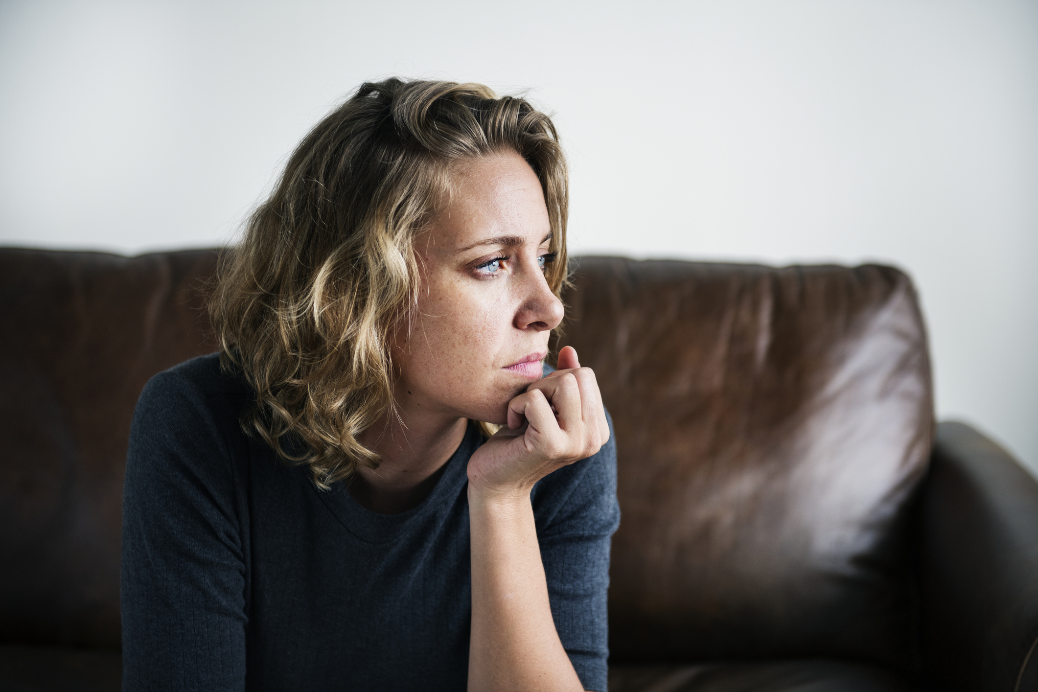 stock photo of sad woman