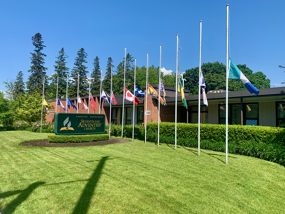 The Seventh-day Adventist Church in Canada flies flags at half staff after 215 unmarked children's graves found in Kamloops 