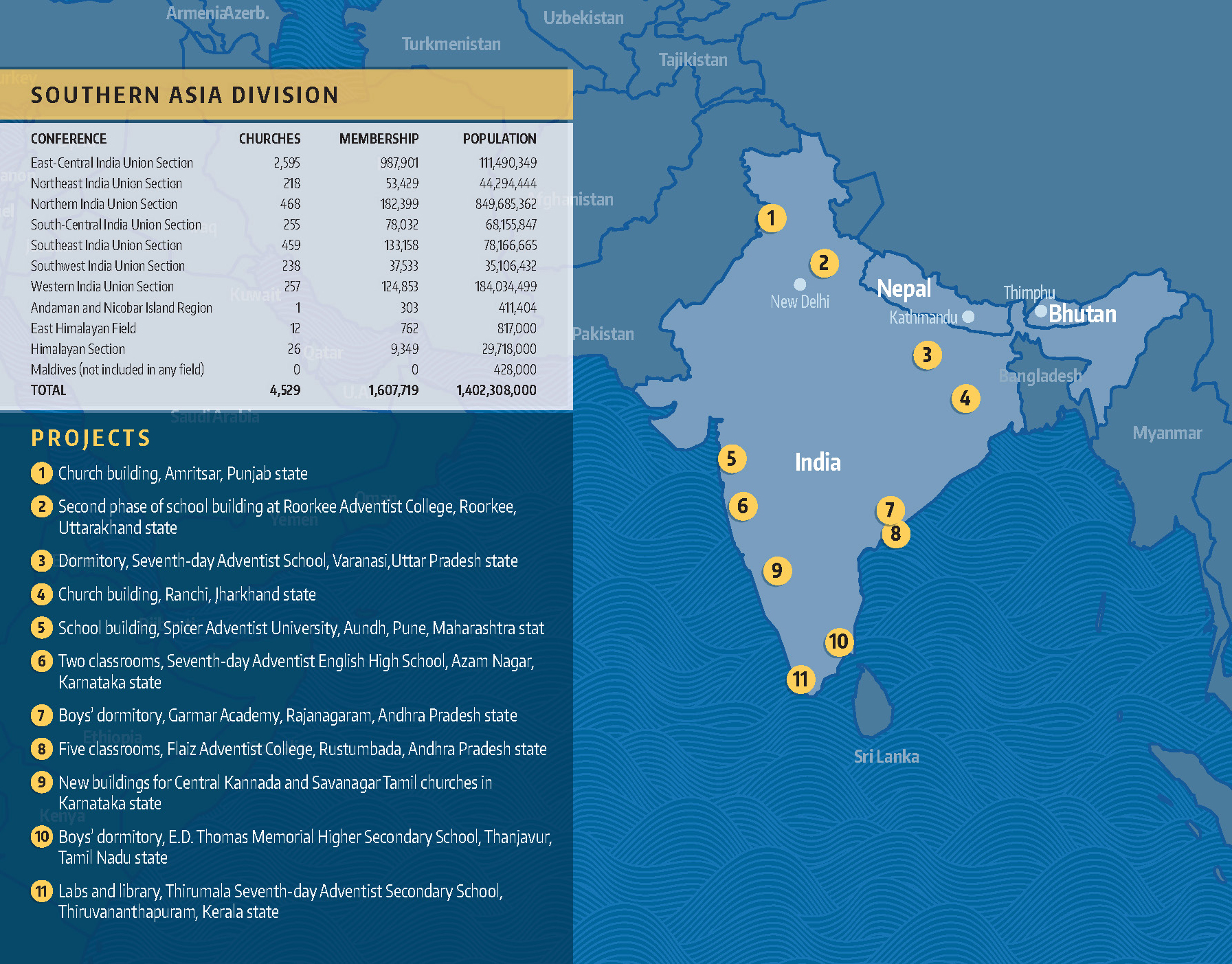 Map of the Southern Asia Division