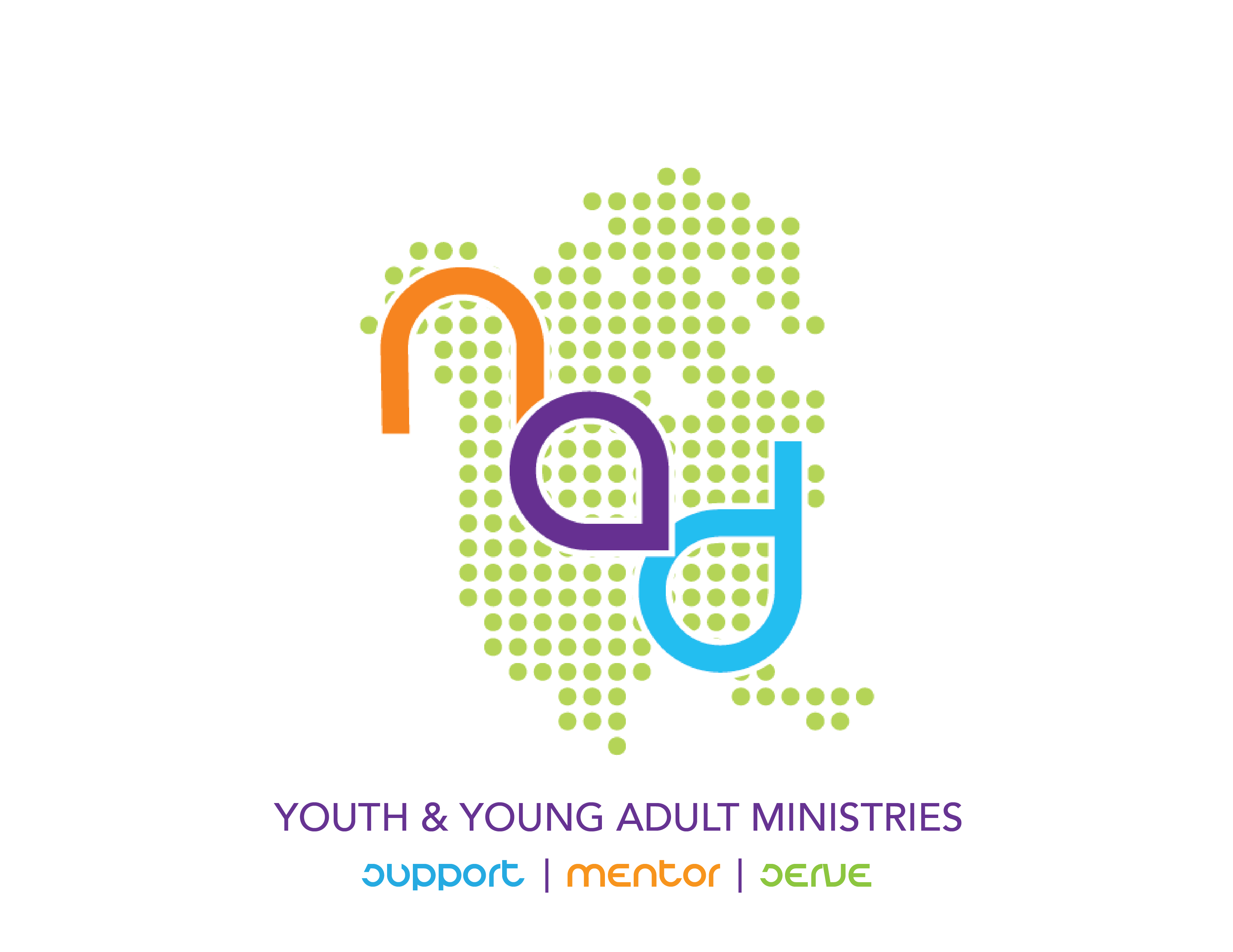 Logo of the North American Division Youth and Young Adult Ministries emphasizes support, mentorship, and service. Photo courtesy of NAD Youth and Young Adult Ministries