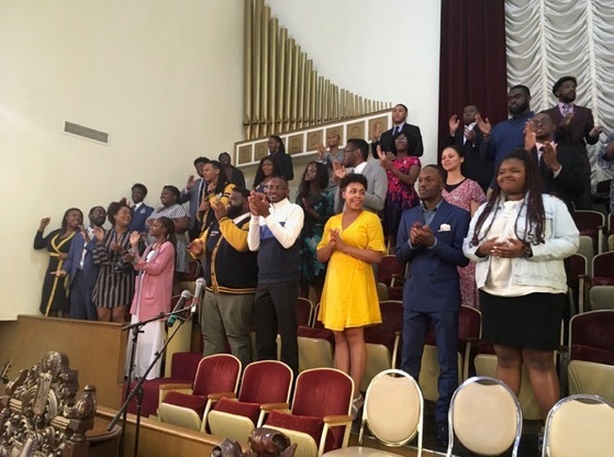 Oakwood University Aeolians perform at the San Francisco Third Baptist Church after surviving a fiery bus crash that killed one motorist. Photo provided by Oakwood University