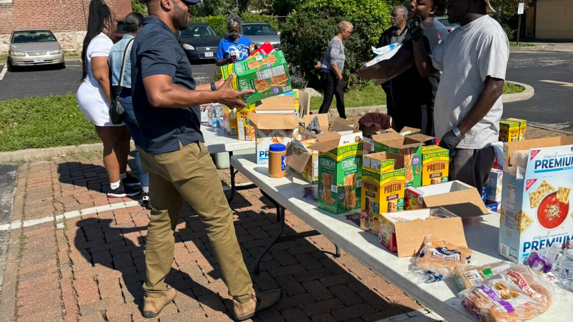 Picture of Adventist Community Services outdoor food distribution site at a church