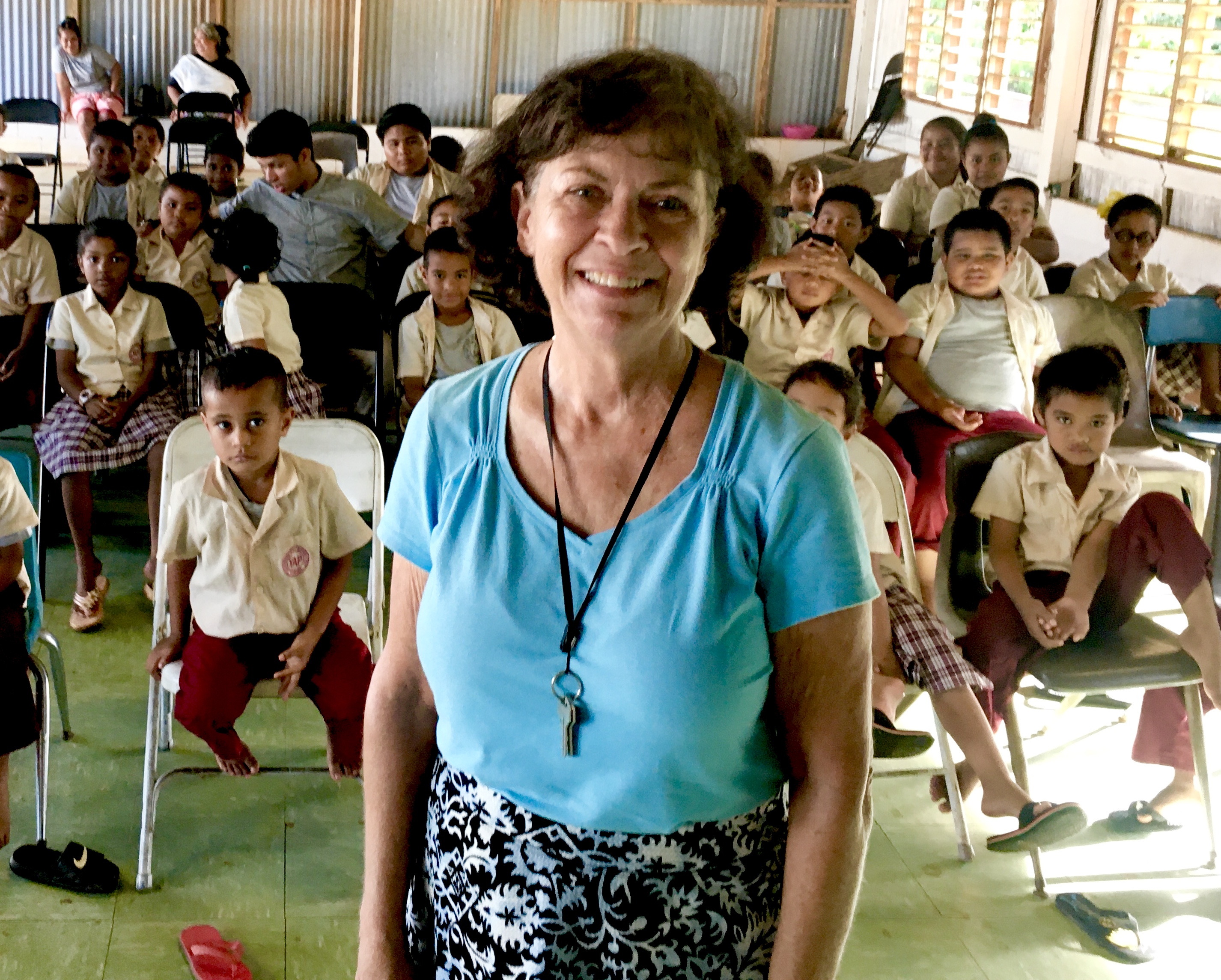 Belinda Ennes, retired teacher serves as volunteer missionary on the tropical island of Yap.