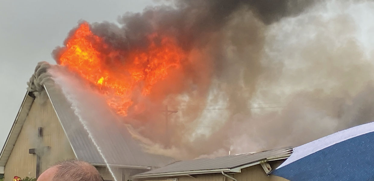 Riverview church roof burns after lightning strike