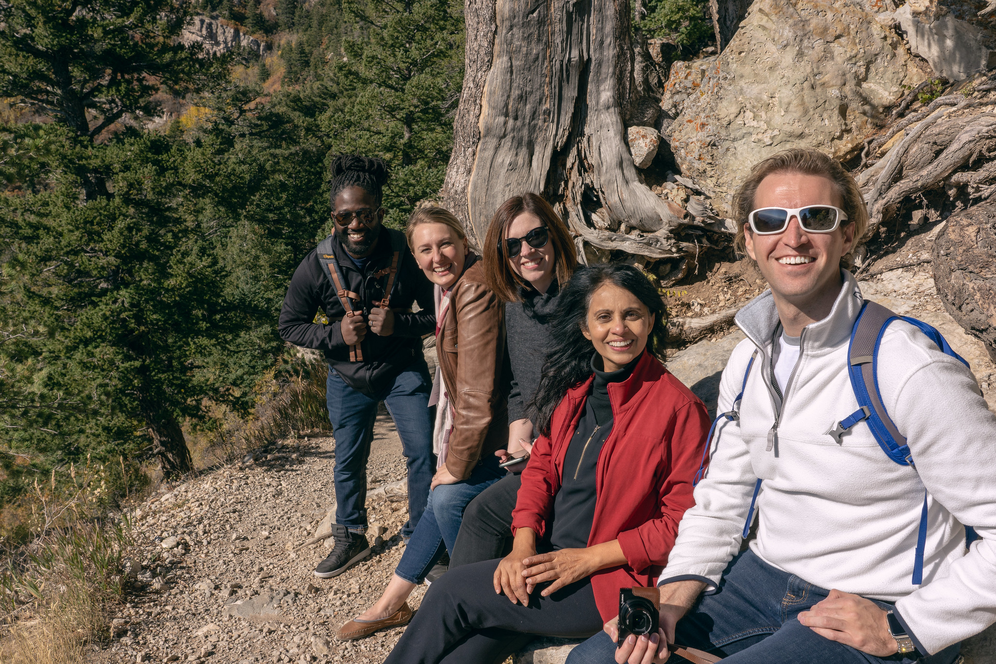SAC convention attendees take a break after hiking a trail on Sandia Peak in New Mexico. Photo by Pieter Damsteegt