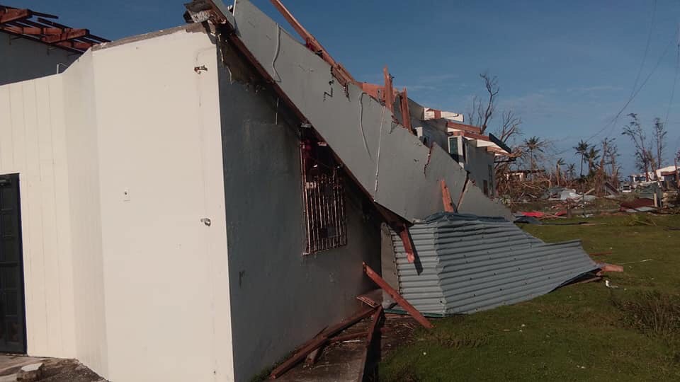 The San Antonio Seventh-day Adventist Church in Saipan, in the Northern Mariana Islands (part of the Guam-Micronesia Mission) sustains severe damage after a typhoon rips across the Pacific.