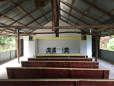 church with roof but no walls