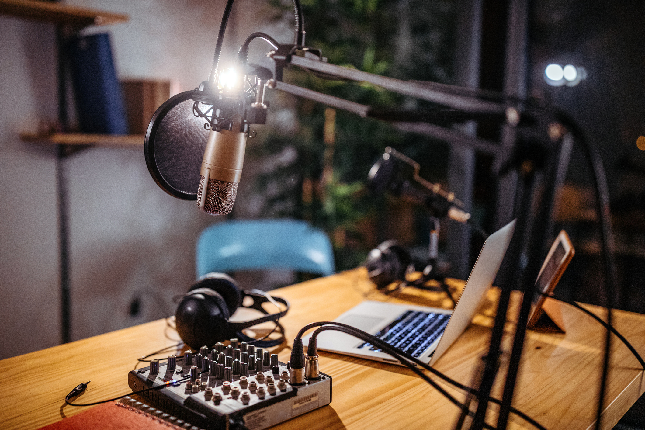 small radio station studio setup
