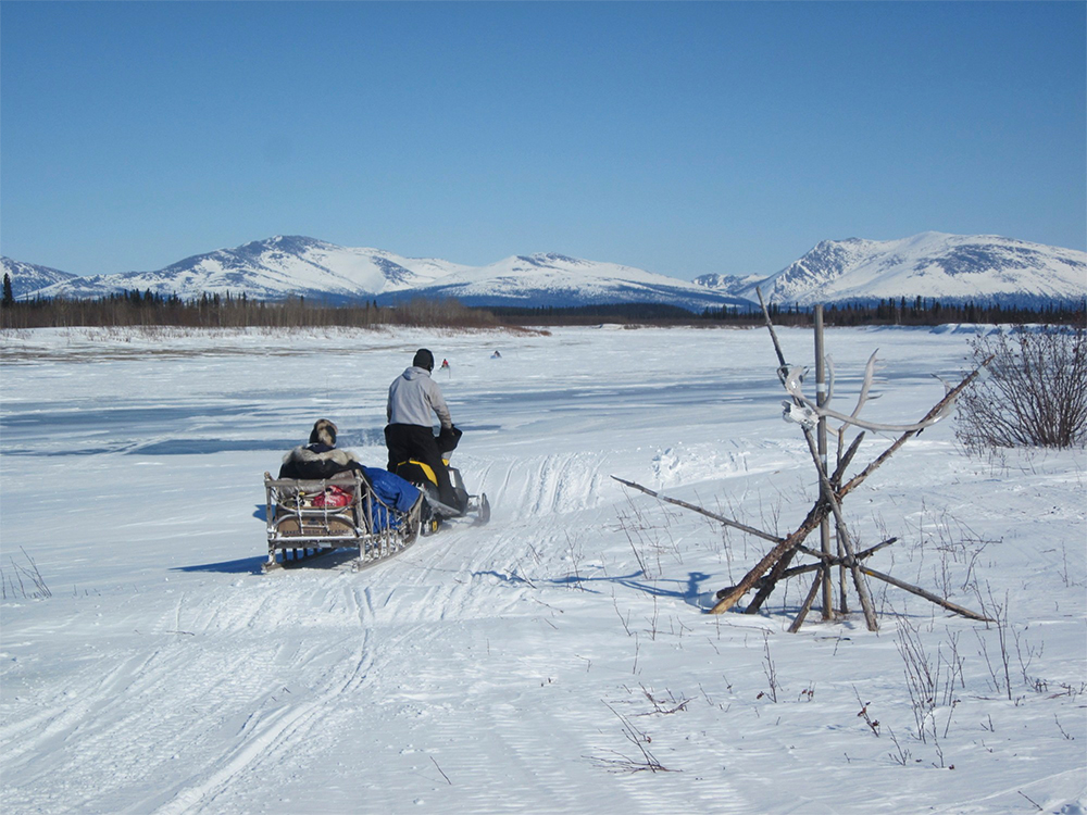 In Alaska, many travel by snowmobile in the winter months.
