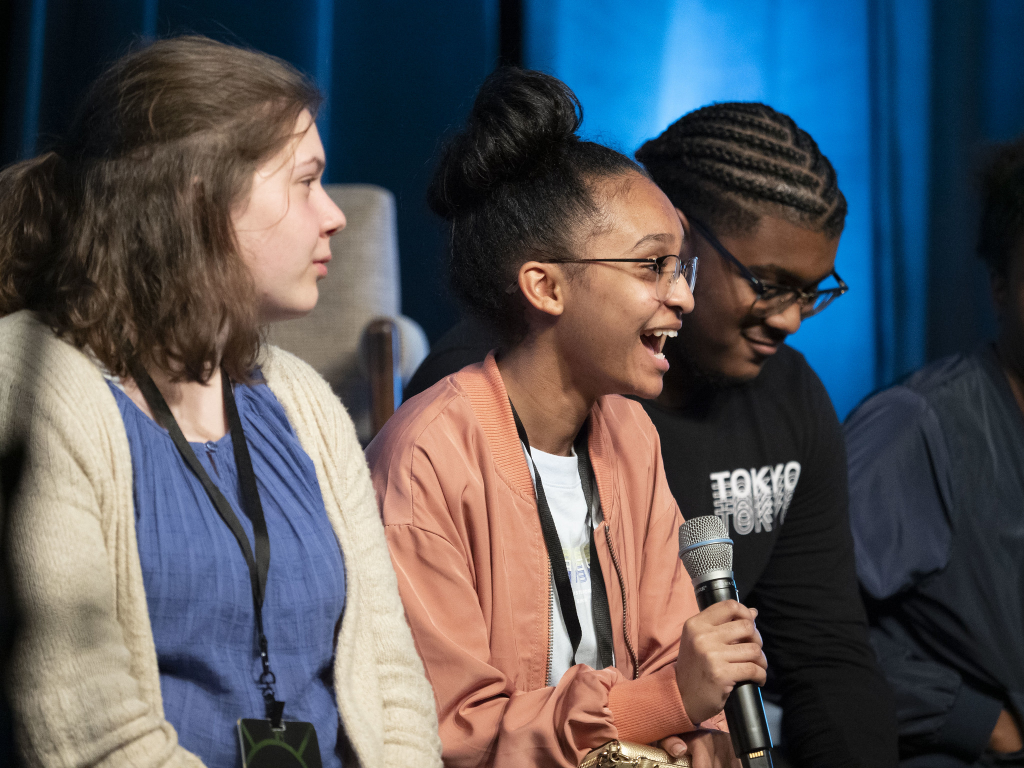 Sonscreen 2019 high school filmmakers answer audience questions after a film block screening.