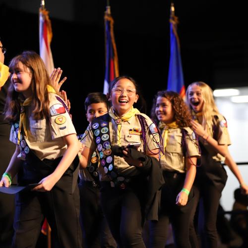 Pathfinders celebrate at the 2023 PBE finals in Tampa, Florida